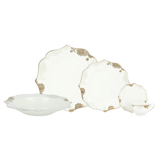 La Mesa gold /grey bone porcelain dinner set 47 pcs