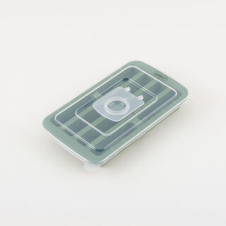 البرتو قالب ثلج سيليكون مستطيل مع غطاء أخضر 8 فتحات