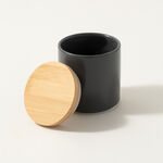 3 Pcs Grey Chalk Storage Jars With Bamboo Lid image number 4