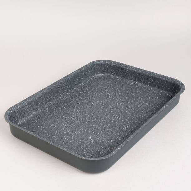 Alberto 2 Pieces Rectangle Forged Aluminum Roaster Set Dark Grey Color image number 3