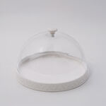 La Mesa Porcelain Serving Plate with Glass Lid 25*25*3 cm image number 0