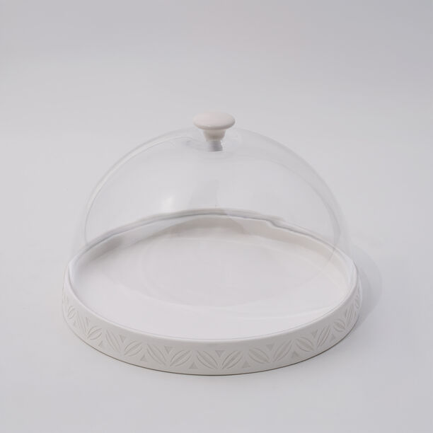 La Mesa Porcelain Serving Plate with Glass Lid 25*25*3 cm image number 0