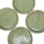 DECORATIVE PLATE CERAMI GREEN SET OF 4 17x17x2.5CM image number 2