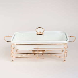Rectangle Casserole With Warmer Stand