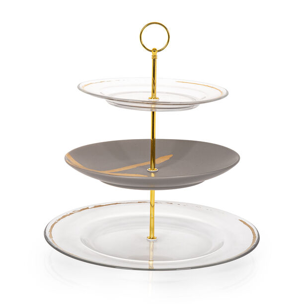 Gold Figure 3 Tier Cake Plate image number 0