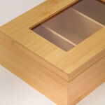 Dallaty bamboo tea box with 3 grids and painted lid 23*16*8 cm image number 2