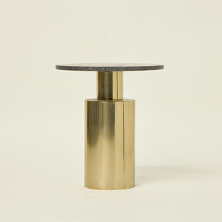 MARBLE ROUND SIDE TABLE WITH STEEL
