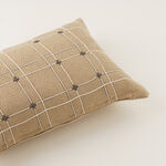 Homez Beige Grid Rectangular Cushion Cover, 30*45Cm image number 0