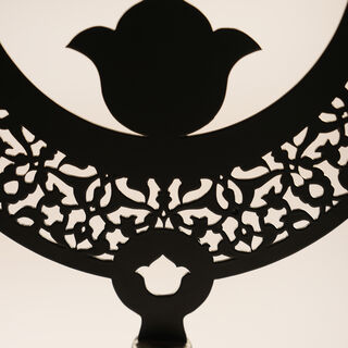 هومز ديكور رمضاني معدني بتصميم هلال ونجمة، أسود 66*20*20سم