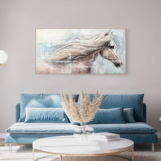 لوحة جدارية حصان رسم يدوي   70*140 سم