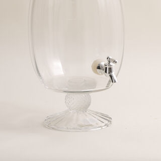 La Mesa clear glass with a silver color spigot beverage dispense 6.5L
