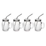 Alberto 4 Pieces Glass Mug Set With Metal Straw image number 0