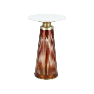 Drink Table Glass Base And Marble Top 30*51 cm