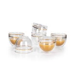 6 Pcs Double Wall Cawa Glass Cup Calligraphy Design Gold image number 2