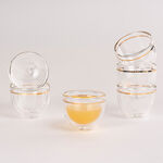 6 Pcs Double Wall Cawa Glass Cup Calligraphy Design Gold image number 2