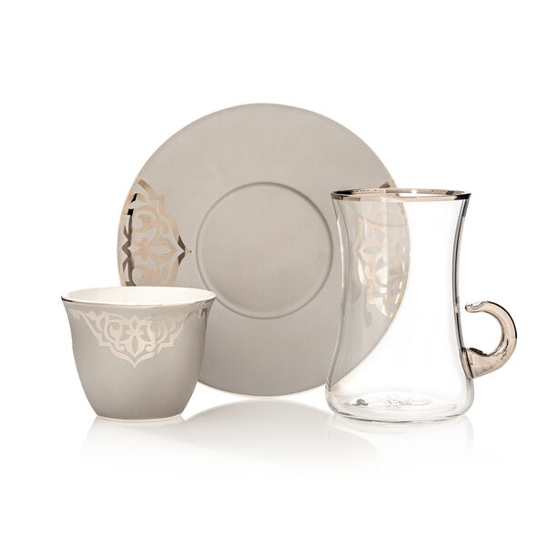 AlKhaiyl 18 Pieces Arabic Tea and Coffee Set image number 1