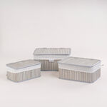 Cottage grey bamboo basket set with lid 3 pcs image number 0
