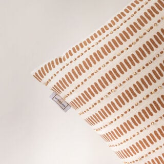 Boutique Blanche printed and matt highlighted cotton cushion, brown