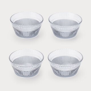 Dallaty Serving Bowl Glass, Grey, 4 Pieces