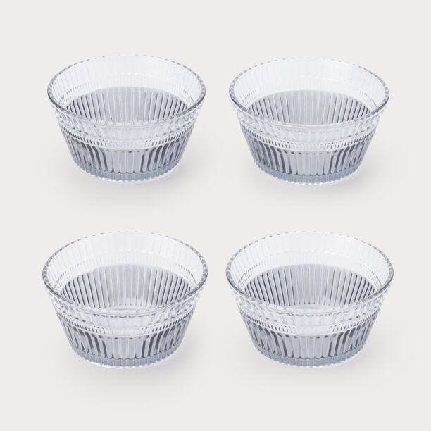 Dallaty Serving Bowl Glass, Grey, 4 Pieces image number 0