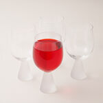 La Mesa 4 pcs juice glass cup ribbed with frosted bottom 8.9*8.9*17.2 cm image number 2