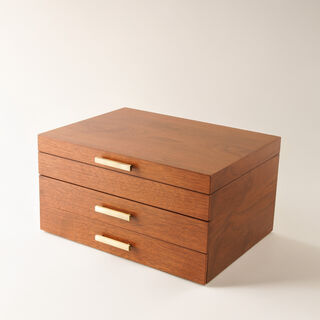 Homez 3 layer wooden jewelry box 25.4*20.3*34.3cm, brown