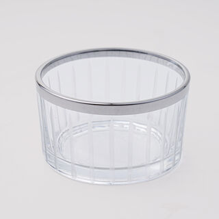 Dallaty Glass Serving Bowl With Silver Rim, 4 Pieces