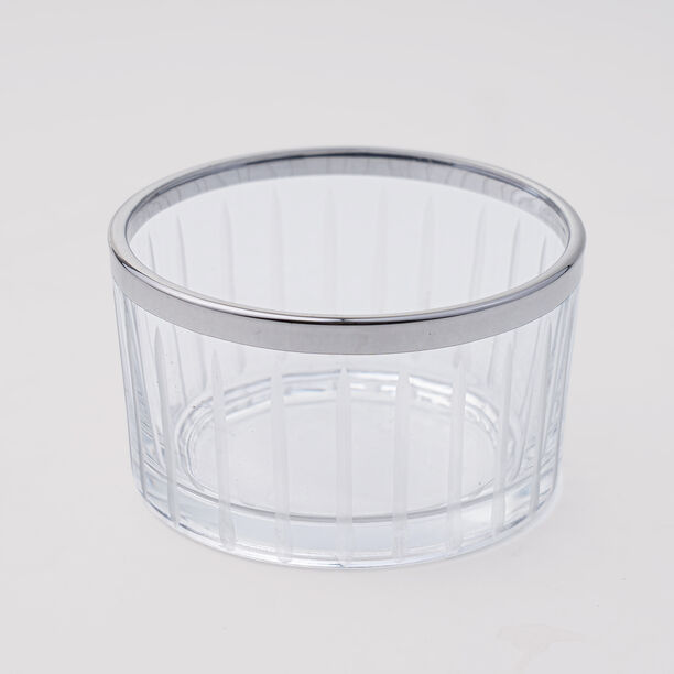 Dallaty Glass Serving Bowl With Silver Rim, 4 Pieces image number 1