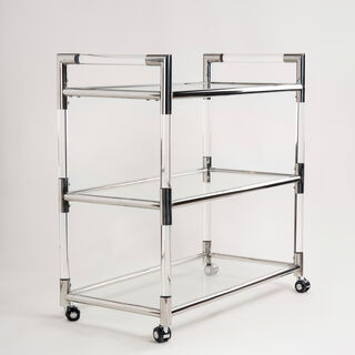 Trolley Sstell Acrylic Silver 3 Tier 80*40*80 cm