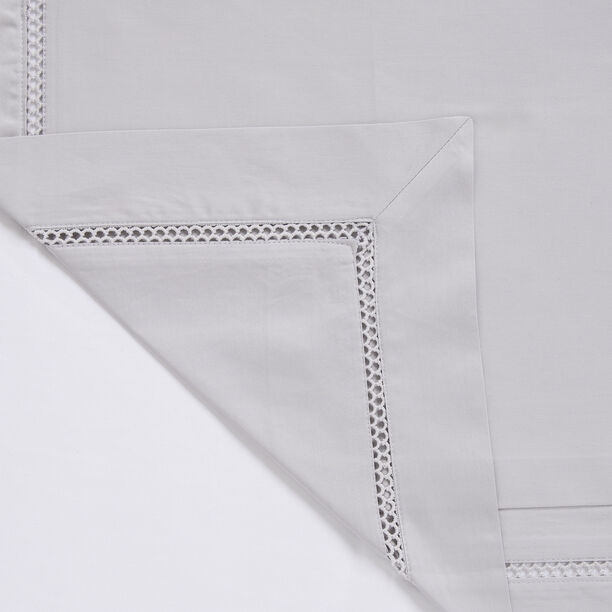 Boutique Blanche Ladder Lace Duvet Cover Set 100% Cotton 300Tc Light Grey 260*240 Cm image number 4