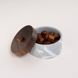 Dallaty grey porcelain date bowl with lid 14*14*11 cm
