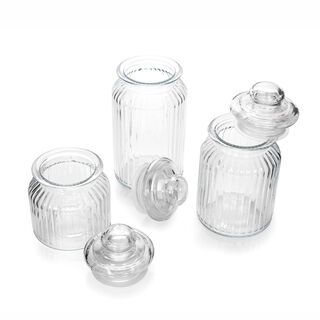 3Pcs Glass Storage Jars with Lids