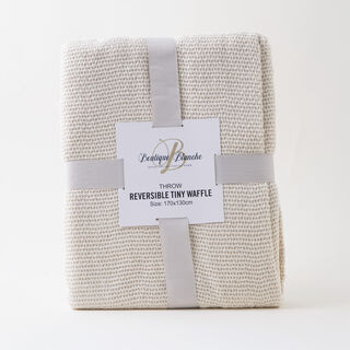 كوتاج بطانية منسوجة 100% أكريليك قابلة للعكس 130*170سم، بيج