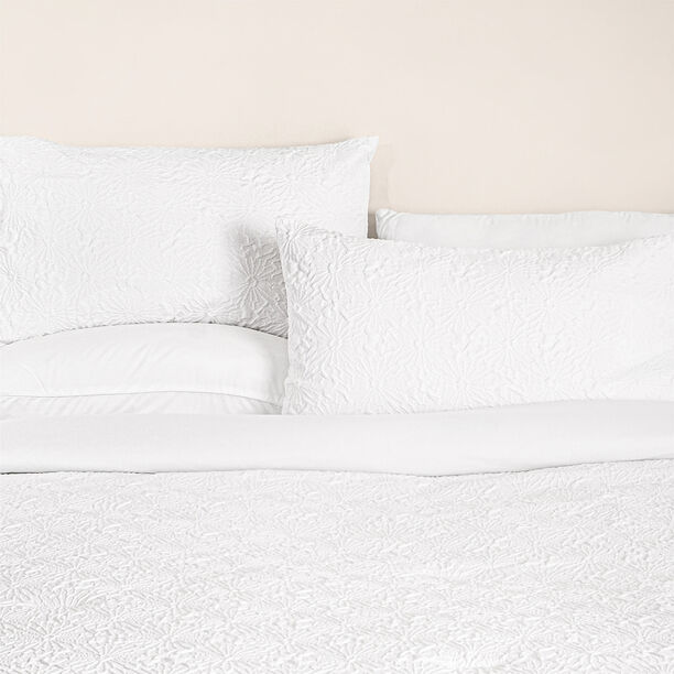 Cottage textured 3pcs comforter super king in white 250*260cm image number 1