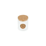 Glass Storage Jar With Cork Lid And Sticker 12.5 cm image number 0