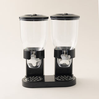 Alberto black plastic double cereal dispenser 2*3500ml
