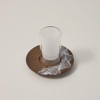 Dallaty wood and glass Tea and coffee cups set 18 pcs