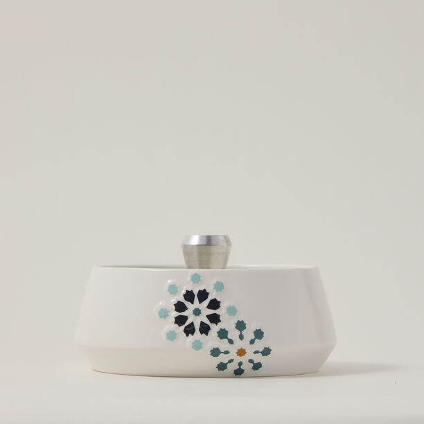 Dallaty white porcelain date bowl with lid 15.5*15.5*10 cm image number 0