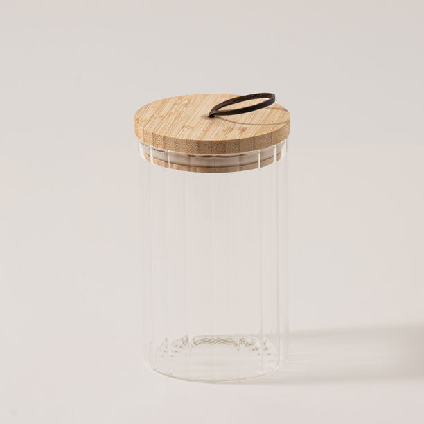 Alberto 4Pcs Glass Canister Set With Wooden Base image number 3