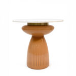 هومز طاولة مشروبات زجاج 61*47سم، بني image number 0