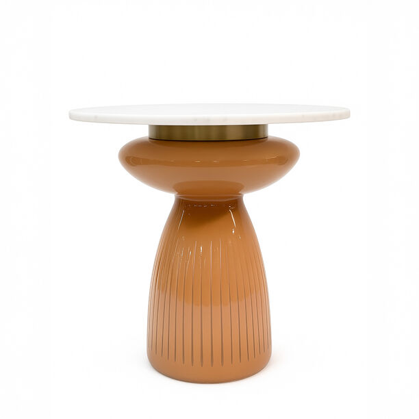 هومز طاولة مشروبات زجاج 61*47سم، بني image number 0