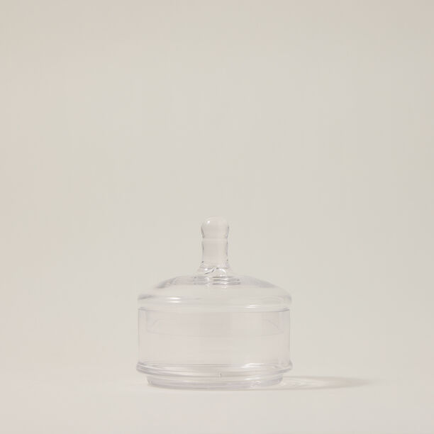 Alberto transparent glass candy jar with lid 12*13 cm image number 2