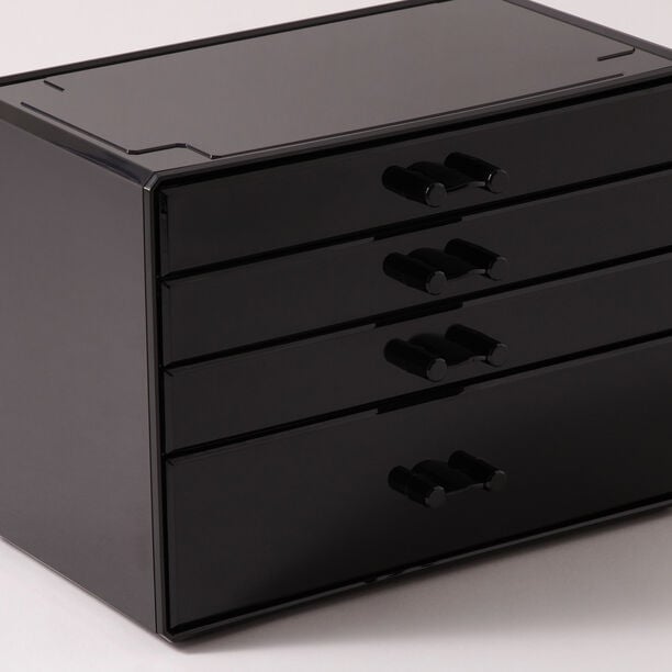 هومز منظم مستحضرات تجميل بلاستيك، أسود 23.6*15.3*17.1 سم image number 2