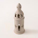 Homez beige ceramic candle holder 13.5*13.5*35.2 cm image number 2