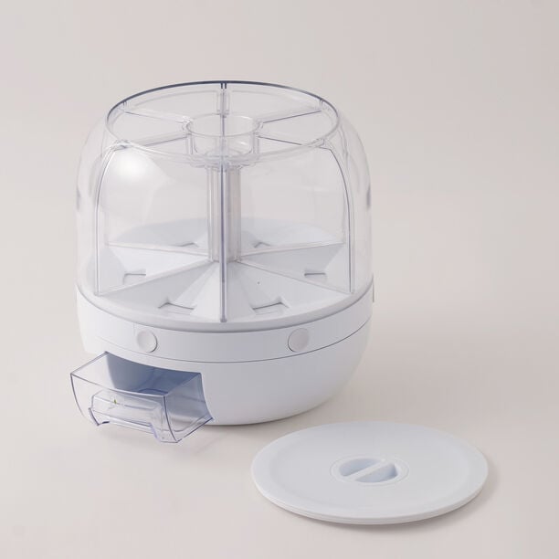 Alberto plastic multi grain dispenser with a rotating lid, white 7kg image number 1