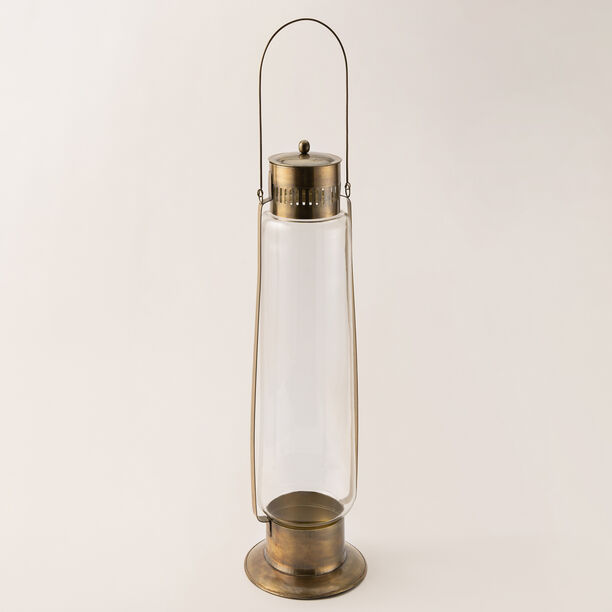 Homez gold metal lantern 24*24*72 cm image number 0