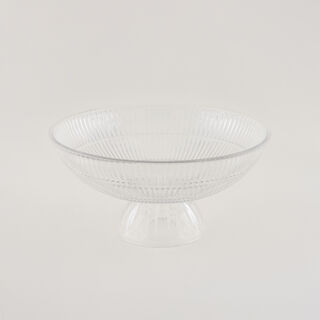 Homez Glass Ribbed Decor Bowl 29.4*29.4*14.4Cm