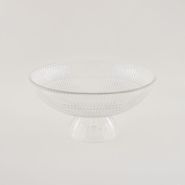 Homez Glass Ribbed Decor Bowl 29.4*29.4*14.4Cm image number 1