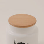 Glass tea jar 635ml with wooden lid in white image number 1