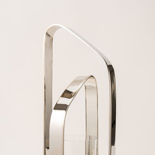 Homez silver stainless steel candle holder 20*20*54 cm